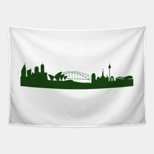 SYDNEY skyline in forest green Tapestry