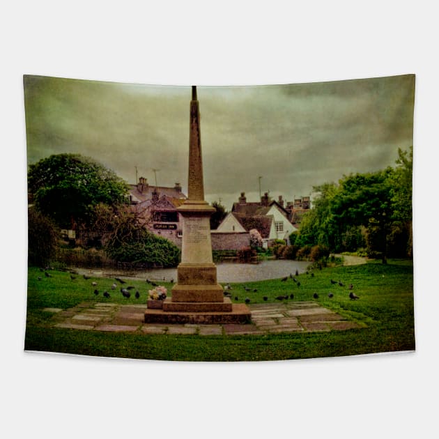 The War Memorial and Village Pond at Rottingdean Tapestry by Chris Lord