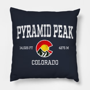 Pyramid Peak Colorado 14ers Vintage Athletic Mountains Pillow