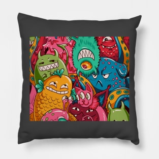 Funny monsters Pillow