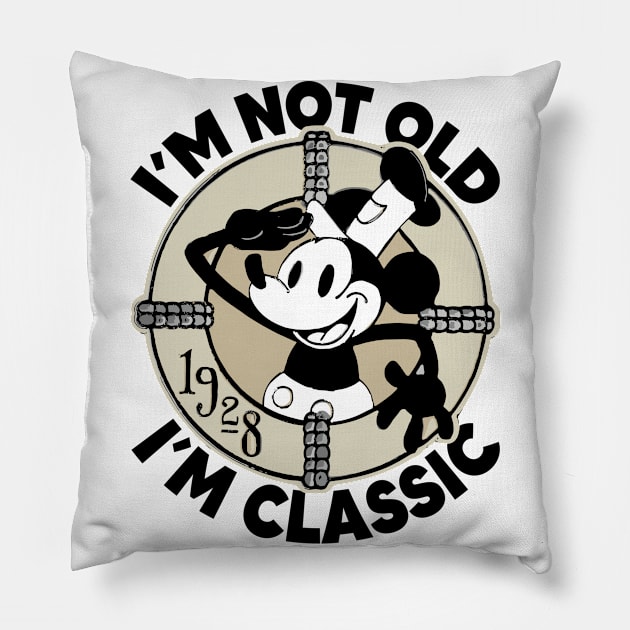 Steamboat Willie. I'm Not Old I'm Classic 4 Pillow by Megadorim