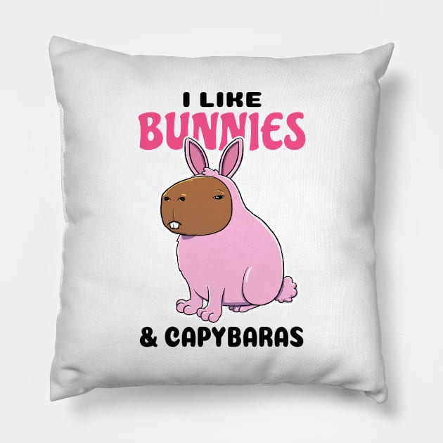 I Like Bunnies and Capybaras Pillow by capydays