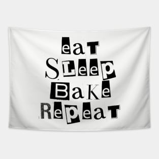 Eat Sleep Bake Repeat Funny Baking Tapestry