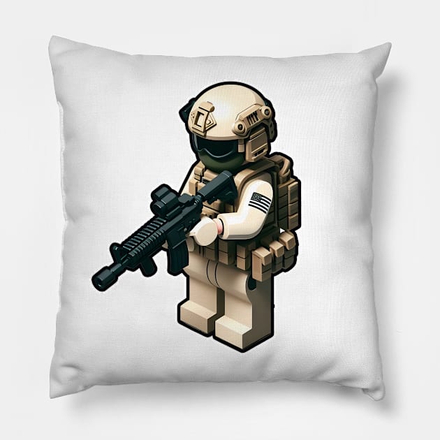 Tactical LEGO Pillow by Rawlifegraphic