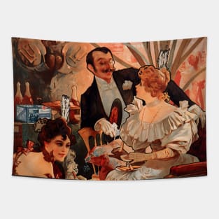 Biscuits and Champagne by A. Mucha Tapestry