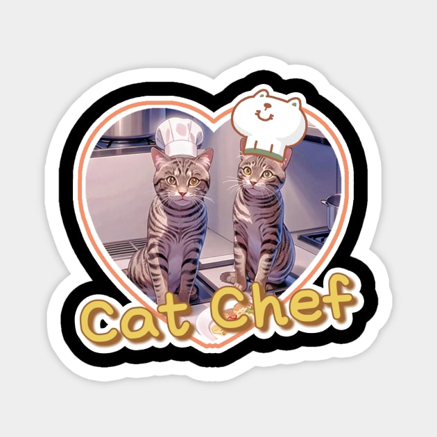 cat chef Magnet by LycheeDesign