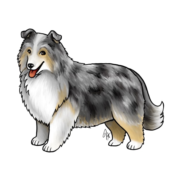 Dog - Shetland Sheepdog - Blue Merle by Jen's Dogs Custom Gifts and Designs