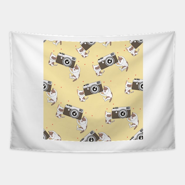 Cute Cats Pattern Camera Tapestry by chimmychupink