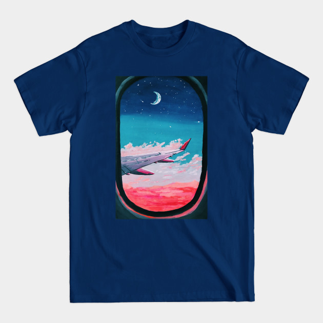 Discover Fiery Airplane Window - Airplane - T-Shirt
