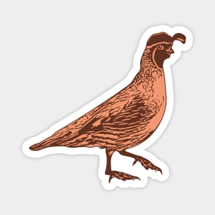 Gambel's Quail Linocute Style Magnet