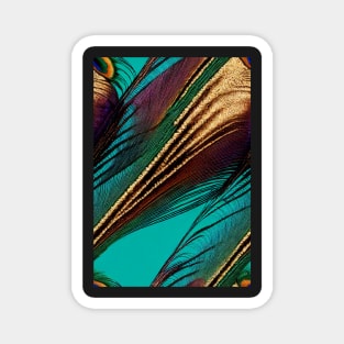 Beautiful colorful Peacock feather pattern - perfect for birdlovers #6 Magnet