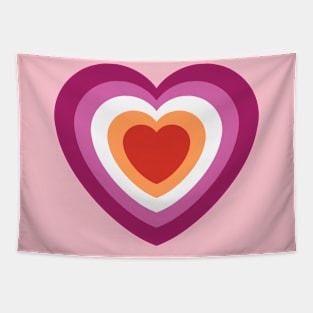 Lesbian Flag Colors as Heart Tapestry