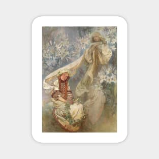 Madonna of the Lilies - Alfons Mucha 1905 Magnet