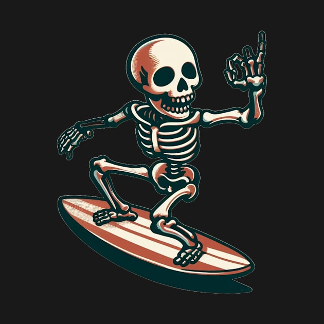 Surfing Skeleton 2 by OldSchoolRetro
