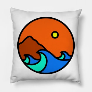 Waves and Mountain Pillow