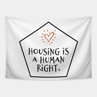 Black text: Housing is a Human Right, Style A Tapestry