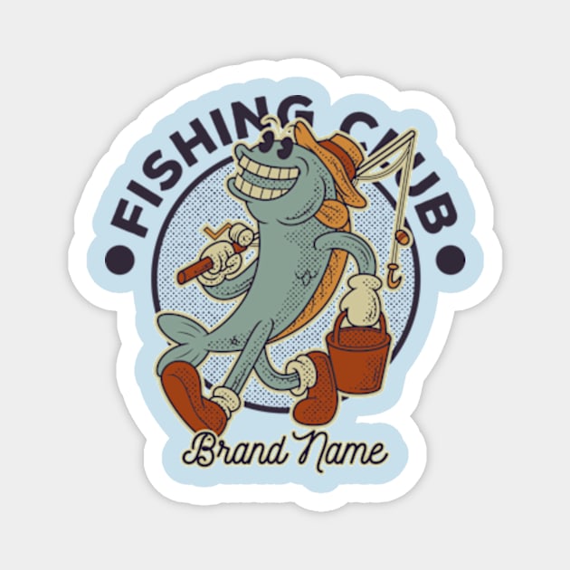 fishing club Magnet by myvintagespace