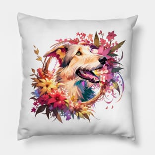 Irish Wolfhound Joyful Portrait, Mother's Day Dog Mom Gift Pillow