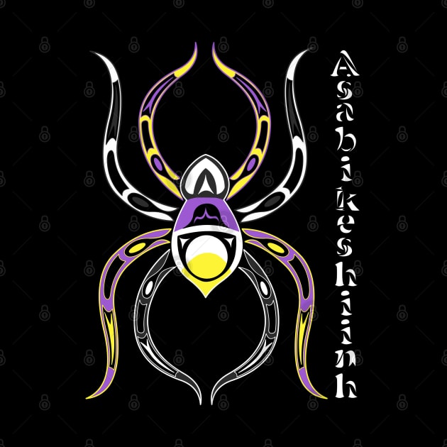 Asabikeshiinh (spider) Non-Binary Pride by KendraHowland.Art.Scroll