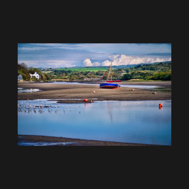 River/Beach With Boat & Landscape Scenery - Newport, Pembrokeshire by Harmony-Mind