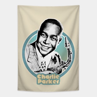 Charlie Parker /  Retro Jazz Music Fan Design Tapestry