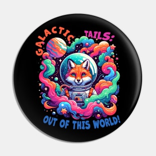 Galactic Explorer Fox - Whimsical Space Adventure Art Pin