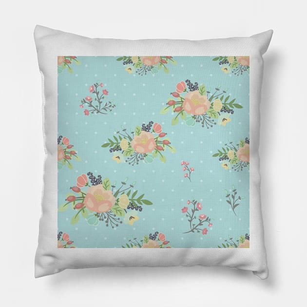 Beauty seamless floral pattern Pillow by AnaMOMarques