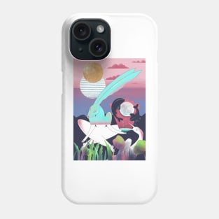 White rabbit meditates in the evening Phone Case