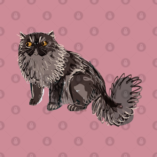 Grey Black Persian Cat by belettelepink