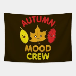 Autumn Mood Leaves Cute Crew Tapestry