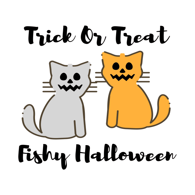 Trick or Treat Fishy Halloween Cats by simple_words_designs