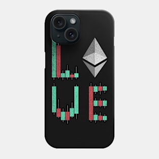 Vintage LOVE Stock Chart Ethereum ETH Coin Valentine Crypto Token Cryptocurrency Blockchain Wallet Birthday Gift For Men Women Kids Phone Case