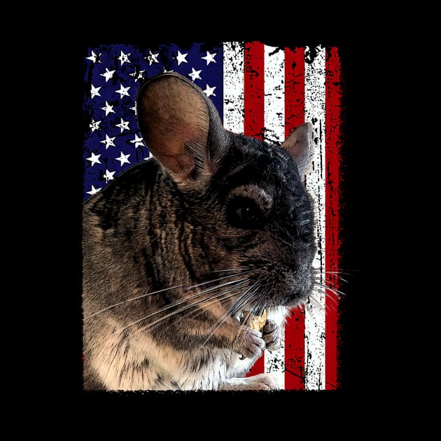 Cute and Cozy Chinchilla USA Flag Tee for Rodent Lovers by Gamma-Mage