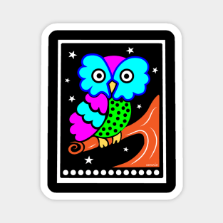 Owl with Polka Dot Belly Magnet