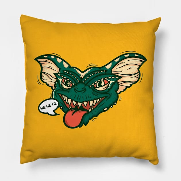 gremlins Pillow by a cat cooking