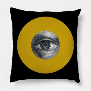 Halloween All Seeing Eye, Symbols, Signs, and Omens - Ochre and Black Pillow