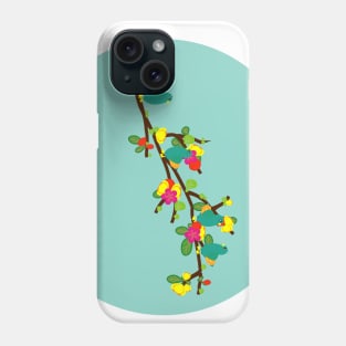 BLUE BIRDS ON A BRANCH Phone Case