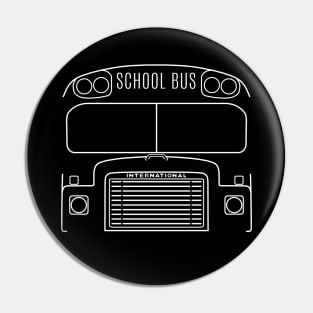 International Harvester Loadstar 1700 classic school bus white outline graphic Pin