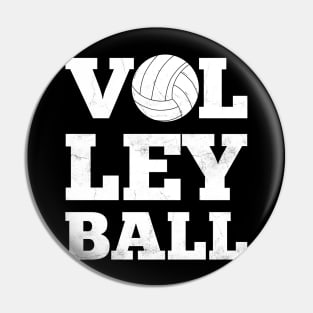 Volleyball Text Retro Pin