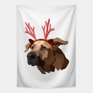 Polygon Xmas Dog Tapestry