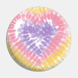 Pastel Tie Dye Heart Pin