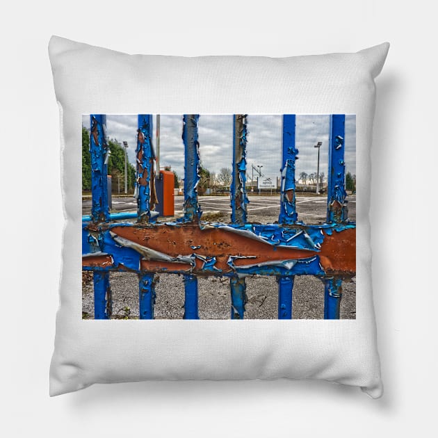 Entrance to the old gas works, Heworth, York, England Pillow by GrahamCSmith