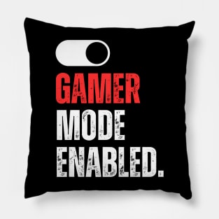 Gamer mode enabled - red and white Pillow