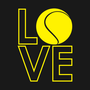 Love Tennis Ball Logo Design T-Shirt