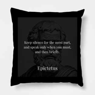 Epictetus's Counsel: Embracing Silence and Thoughtful Speech Pillow