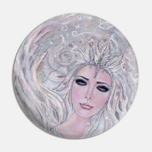 White Winter Rose angel by Renee Lavoie Pin