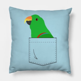 Eclectus Male Parrot In Your Front Pocket Pillow