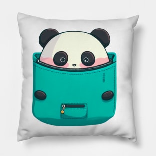 PANDA cute kawaii, t-shirt. Pillow