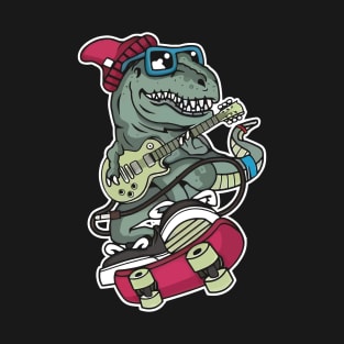 Dino Rocker Adventure Illustration T-Shirt