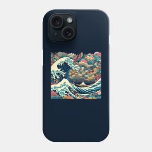 The Sea Wave and Colorfull Fish and Clouds in Japanese Style Phone Case